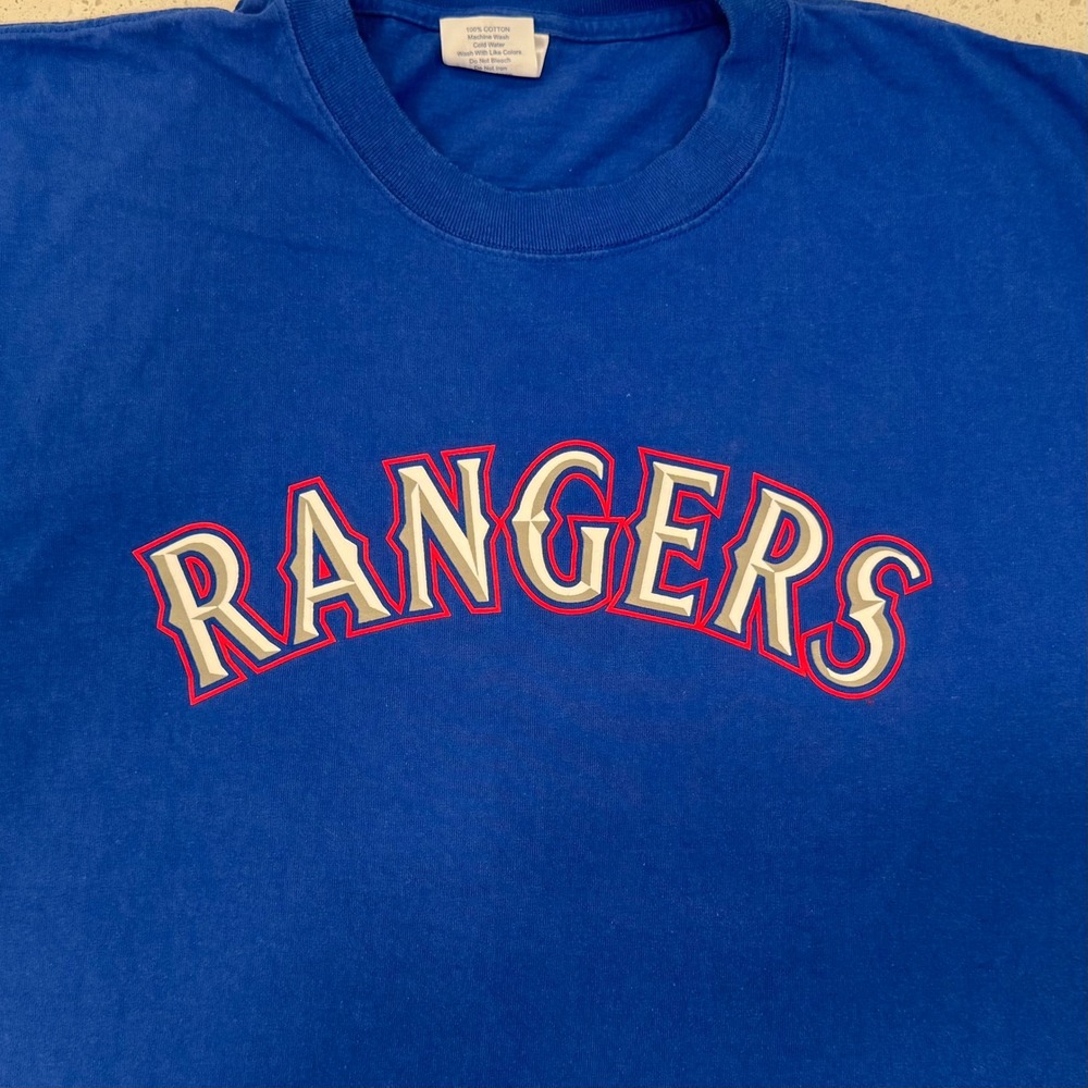 VTG Majestic Texas Rangers T-Shirt Mens 2X Blue Excellent Teixeira 23 Sportswear